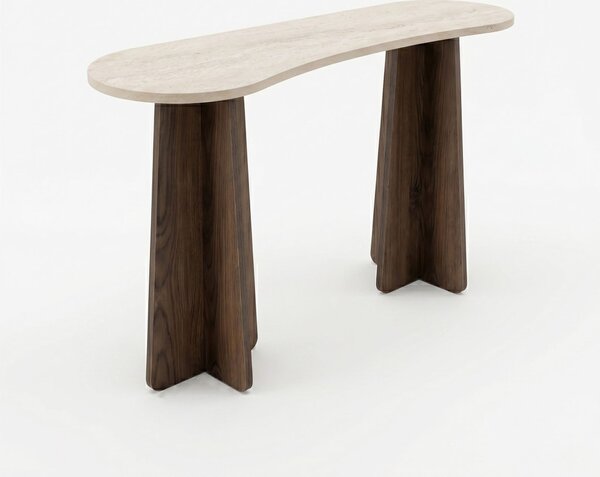 Zen komód, travertin-dió, 120 cm