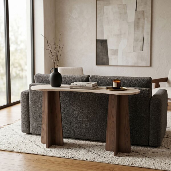 Zen komód, travertin-dió, 120 cm