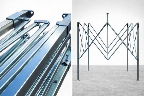 Partisátor ollós 3x3 m STEEL Prémium – 4 oldalfal szín zöld