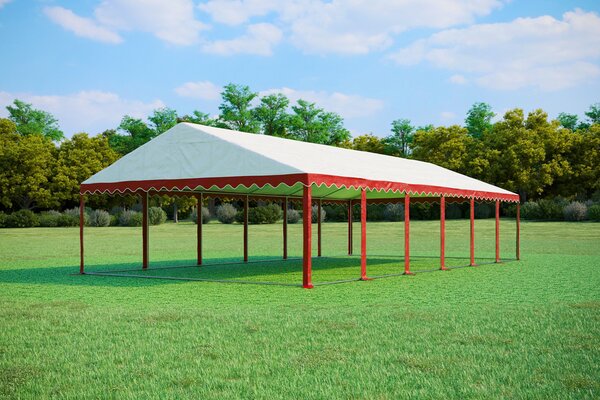 Party sátor 6x12 m PREMIUM - tűzálló szín kék-fehér