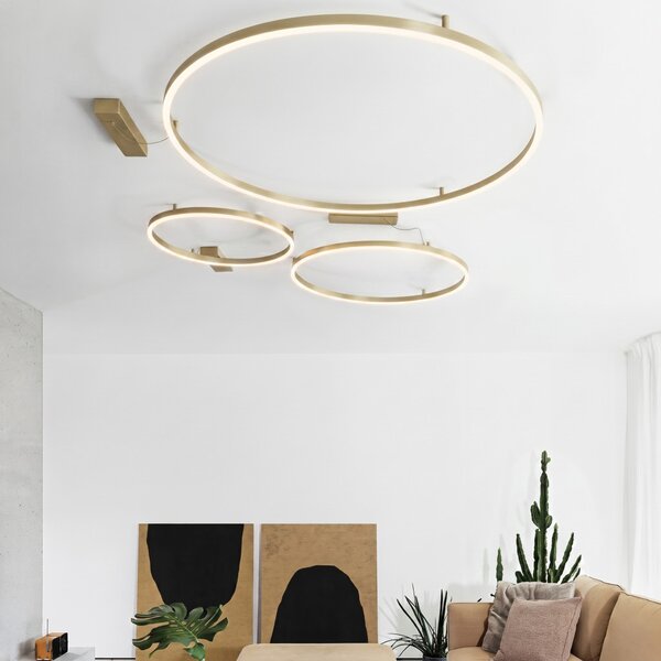 ORACLE SLIM LED mennyezeti lámpa, sárgaréz, Ø90 cm, 3000K