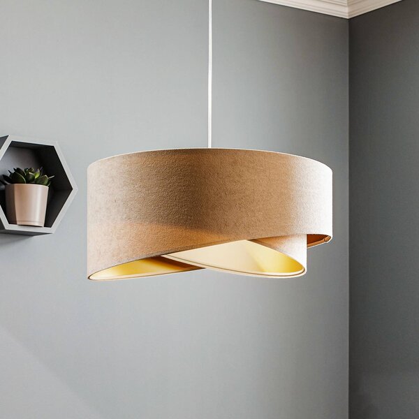 Maco Design Vivien lógó világítás, két színű, krém/arany, dimmelhető, Krém / borostyánsárga, Nappali / Étkező, Textil / szövet / selyem, Modern