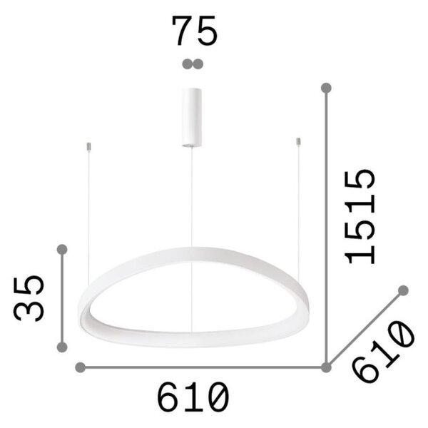 GEMINI LED függőlámpa, sárgaréz, Ø61 cm, 4000K