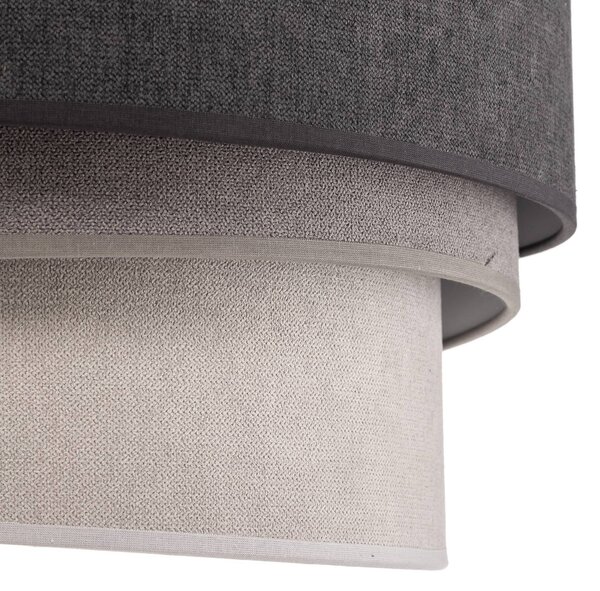 Duolla Mennyezeti lámpa Pastell Trio Ø 45 cm, 3 szürke árnyalatban, dimmelhető, Alu / szürke / cink, Nappali / Étkező, Textil / szövet / selyem, Modern