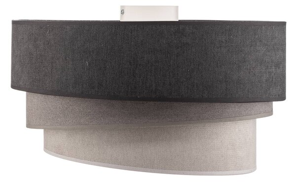 Duolla Mennyezeti lámpa Pastell Trio Ø 45 cm, 3 szürke árnyalatban, dimmelhető, Alu / szürke / cink, Nappali / Étkező, Textil / szövet / selyem, Modern
