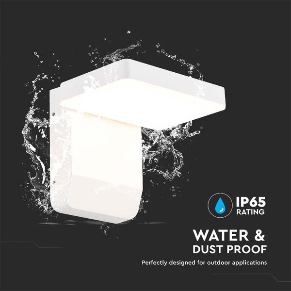 V-TAC fehér fali forgatható kültéri 17W LED lámpatest, meleg fehér - SKU 2942