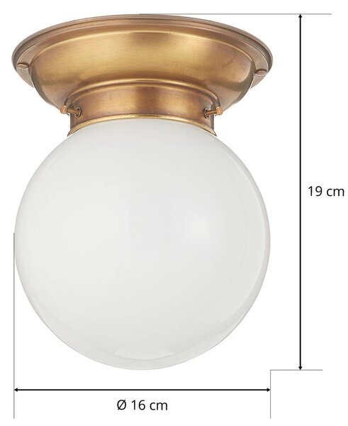 Berliner Messinglampen mennyezeti lámpa Jim - kézzel készített, dimmelhető, Bronz / antik sárgaréz, Folyosó, Sárgaréz