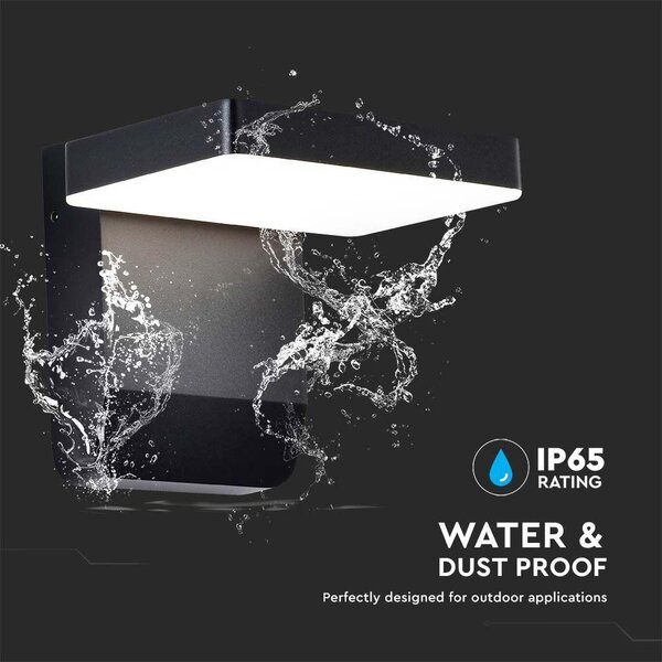 V-TAC fekete fali forgatható kültéri 17W LED lámpatest, meleg fehér - SKU 2944