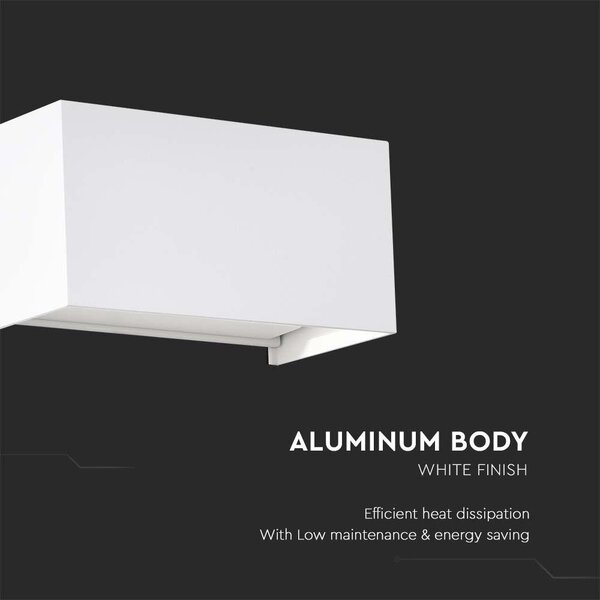 V-TAC 24W kétriányú kültéri fali LED lámpa, meleg fehér, fehér házzal, 110 Lm/W - SKU 2975