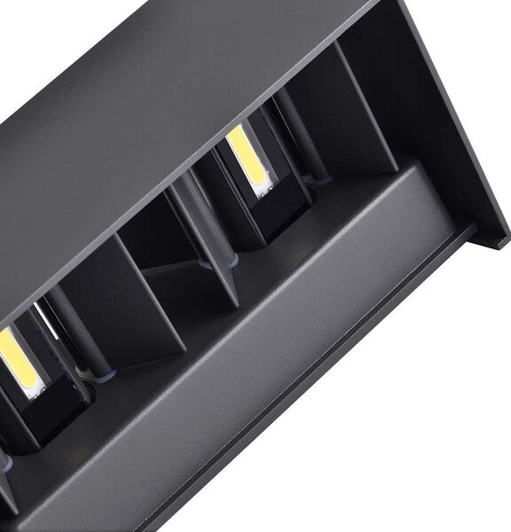 V-TAC 24W kétriányú kültéri fali LED lámpa, természetes fehér, fekete házzal, 110 Lm/W - SKU 2978