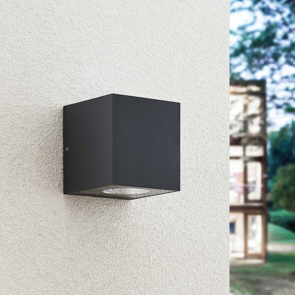 Arcchio LED kültéri falilámpa Tassnim, 2 izzós, antracit, IP65, dimmelhető, Fekete, Alumínium, Modern