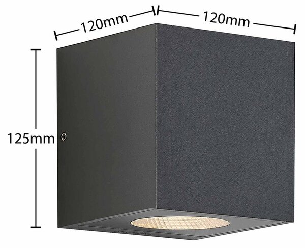 Arcchio LED kültéri falilámpa Tassnim, 2 izzós, antracit, IP65, dimmelhető, Fekete, Alumínium, Modern