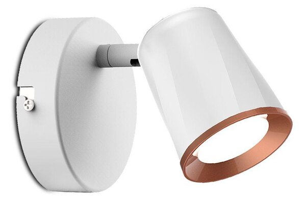 V-TAC egyfejű 5W beltéri fehér fali LED lámpa, meleg fehér, 100 Lm/W - SKU 218250