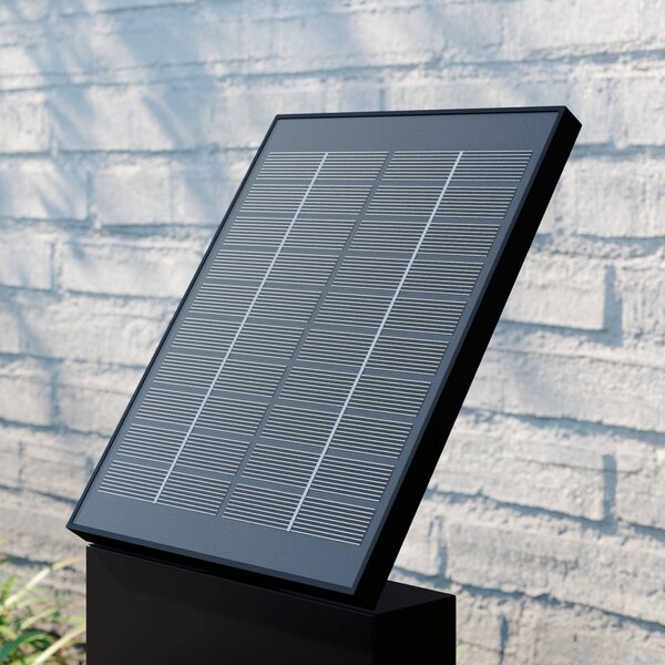 Lucande LED-es napelemes lámpa Silvan, 60 cm, érzékelő, antracit, Fekete, Alumínium, Modern