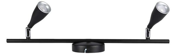 V-TAC kétfejű 9W beltéri fekete fali LED lámpa, természetes fehér, 90 Lm/W - SKU 218269