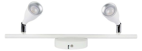 V-TAC kétfejű 9W beltéri fehér fali LED lámpa, meleg fehér, 90 Lm/W - SKU 218266