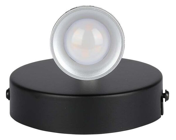 V-TAC egyfejű 4.5W beltéri fekete fali LED lámpa, meleg fehér, 90 Lm/W - SKU 218263
