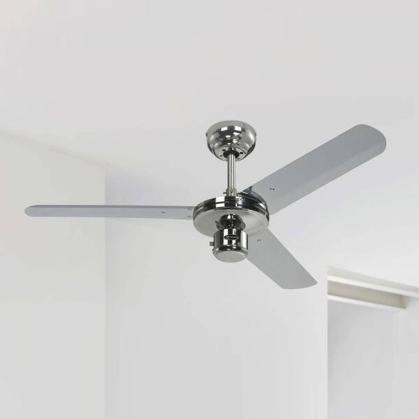 Westinghouse ipari mennyezeti ventilátor, króm, csendes, 122 cm, Króm / ezüst, fém, Modern