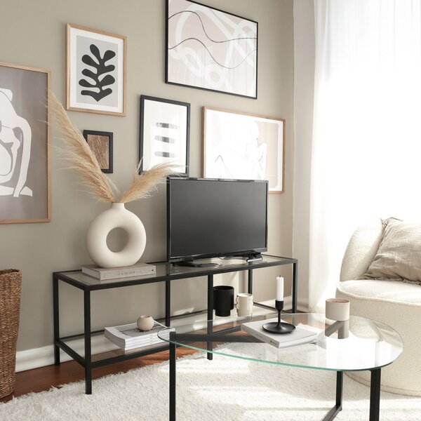 TV-állvány, fekete, 130 cm