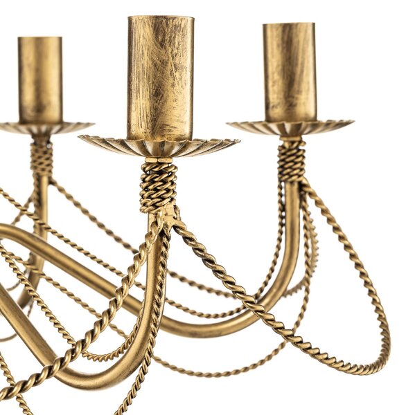 EMIBIG LIGHTING Csillár Tori 6, 6 izzós, arany, dimmelhető, Sárgaréz / arany, Nappali / Étkező, fém, Antik