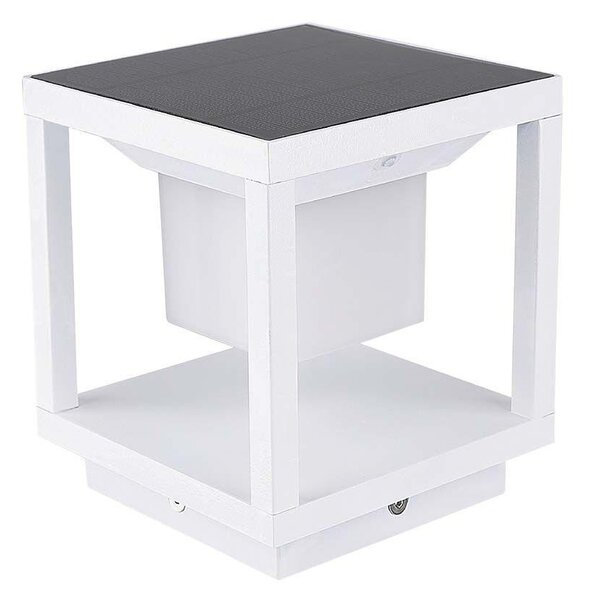 V-TAC fehér házas 2W napelemes LED 16 cm állólámpa, IP65, meleg fehér - SKU 6806