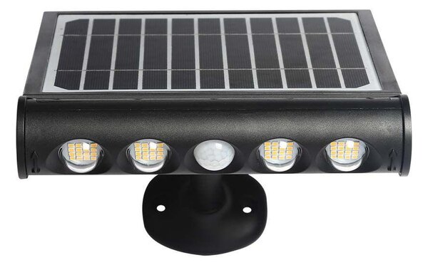V-TAC 8in1 napelemes 8W LED lámpa, mozgásérzékelővel, meleg fehér - SKU 6844