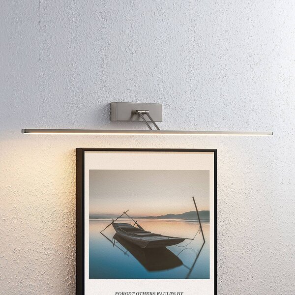 Lucande LED-es képvilágító lámpa Thibaud, 84 cm, nikkel, alumínium, Alu / szürke / cink, Nappali / Étkező, fém, Modern