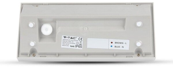 V-TAC Landscape 12W kültéri fali LED lámpa természetes fehér, fehér házzal, 100 Lm/W - SKU 6814