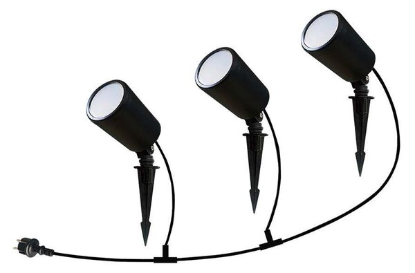 V-TAC okos földbe szúrható LED talajlámpa szett, 3x7W, IP65, RGB+CCT - SKU 3015