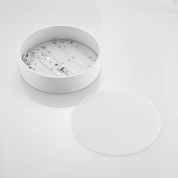 Arcchio LED mennyezeti lámpa Noabelle, Ø 40 cm, fehér, fém, dimmelhető, Fehér / opál, Konyha, fém, Modern