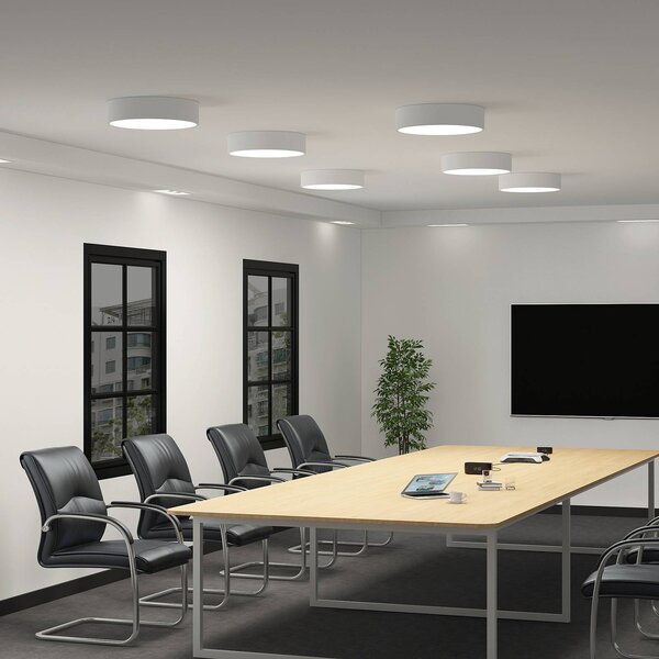 Arcchio LED mennyezeti lámpa Noabelle, Ø 40 cm, fehér, fém, dimmelhető, Fehér / opál, Konyha, fém, Modern