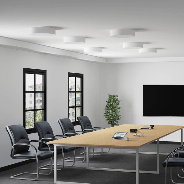 Arcchio LED mennyezeti lámpa Noabelle, Ø 40 cm, fehér, fém, dimmelhető, Fehér / opál, Konyha, fém, Modern