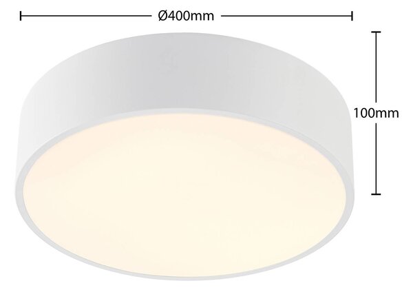 Arcchio LED mennyezeti lámpa Noabelle, Ø 40 cm, fehér, fém, dimmelhető, Fehér / opál, Konyha, fém, Modern