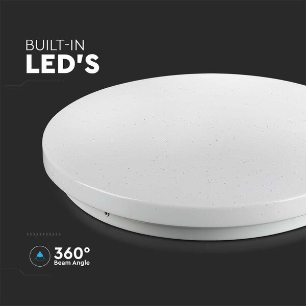 V-TAC 24W csillagos mennyezeti, 28 cm okos LED lámpa, RGB+CCT, 100 Lm/W - SKU 7694