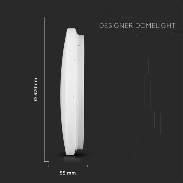 V-TAC 36W csillagos mennyezeti, 32cm okos LED lámpa, RGB+CCT, 100 Lm/W - SKU 7695