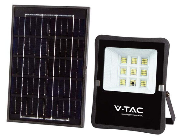 V-TAC napelemes LED reflektor 6W hideg fehér, 400 Lumen - SKU 6964