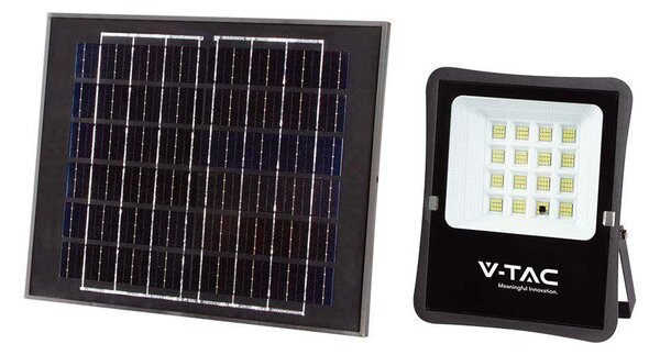 V-TAC napelemes LED reflektor 12W hideg fehér, 1200 Lumen - SKU 6966