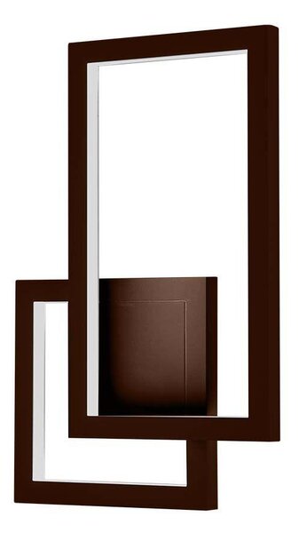 V-TAC kettős négyszög 20W Corten barna fali lámpa, IP20, meleg fehér, 120 Lm/W - SKU 6840