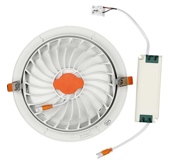V-TAC süllyeszthető LED SMD mélysugárzó lámpa 20W meleg fehér, 90 Lm/W - SKU 21842