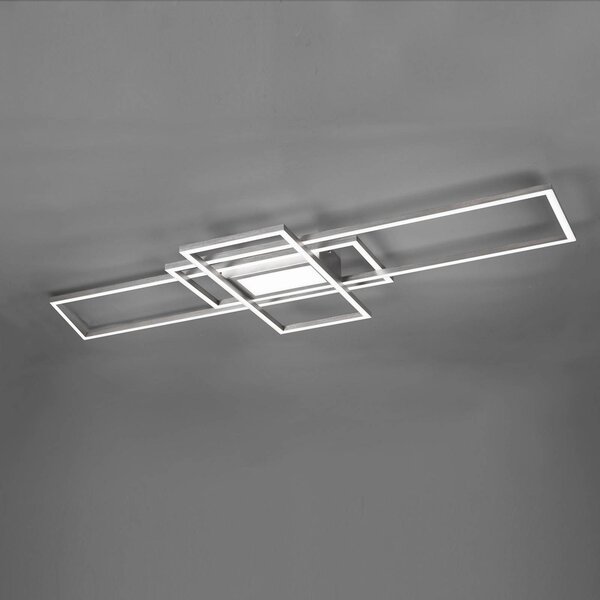Trio Lighting Irvine LED lámpa 3 000-6 500 K, nikkel matt, dimmelhető, Alu / szürke / cink, Nappali / Étkező, fém, Modern