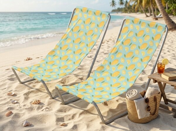 Szett 2 db összecsukható strandnyugágy SAND LEMON, színes