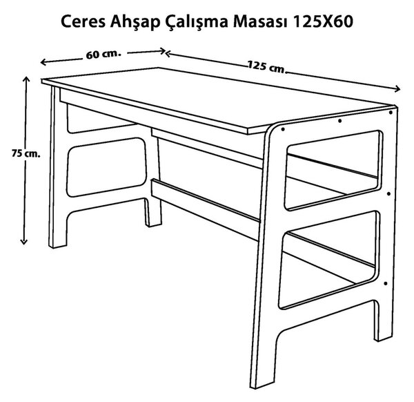 Íróasztal, 125 cm – CPT4837-125