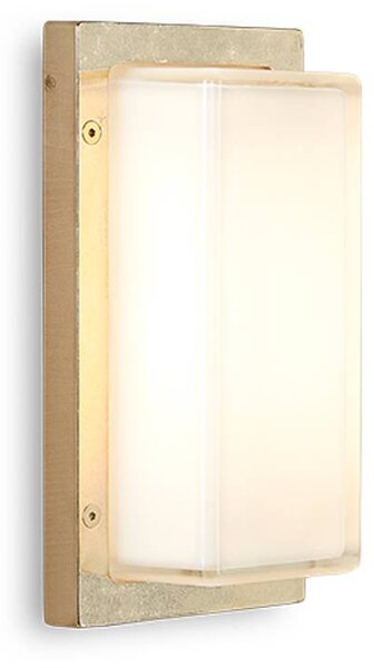 Moretti Luce Kültéri fali lámpa Ice Cubic 3410, natúr sárgaréz, dimmelhető, Sárgaréz / arany, Sárgaréz