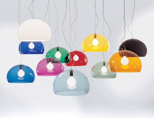 Kartell FL/Y – LED függő lámpa, fényes fehér, dimmelhető, Fehér / opál, Nappali / Étkező, Műanyag, Dizájn