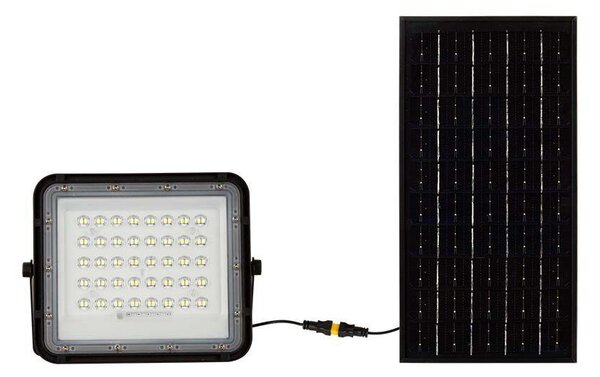 V-TAC 6000mAh napelemes LED reflektor 10W hideg fehér, 800 Lumen, fekete házzal - SKU 7823