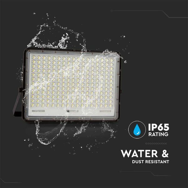 V-TAC 20000mAh napelemes LED reflektor 30W hideg fehér, 2600 Lumen, fekete házzal - SKU 7829