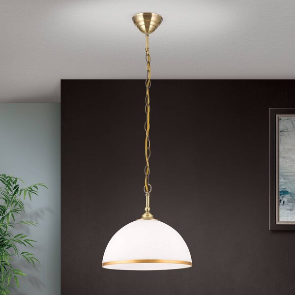 ORION Old Lamp lámpa láncfelfüggesztés, egy izzós, dimmelhető, Sárgaréz / arany, Nappali / Étkező, Üveg, Antik