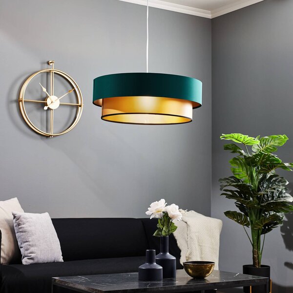 Maco Design Dorina függőlámpa, zöld/arany Ø 60cm, dimmelhető, Zöld, Nappali / Étkező, Műanyag, Modern