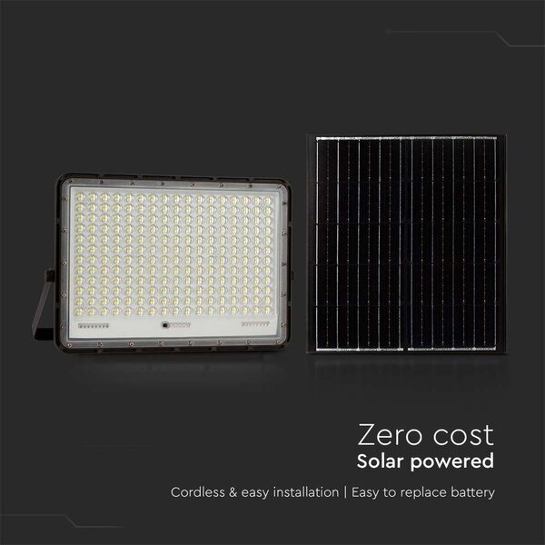 V-TAC 20000mAh napelemes LED reflektor 30W hideg fehér, 2600 Lumen, fekete házzal - SKU 7829