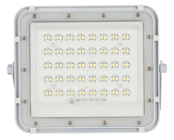 V-TAC 5000mAh napelemes LED reflektor 6W hideg fehér, 400 Lumen, fehér házzal - SKU 7839